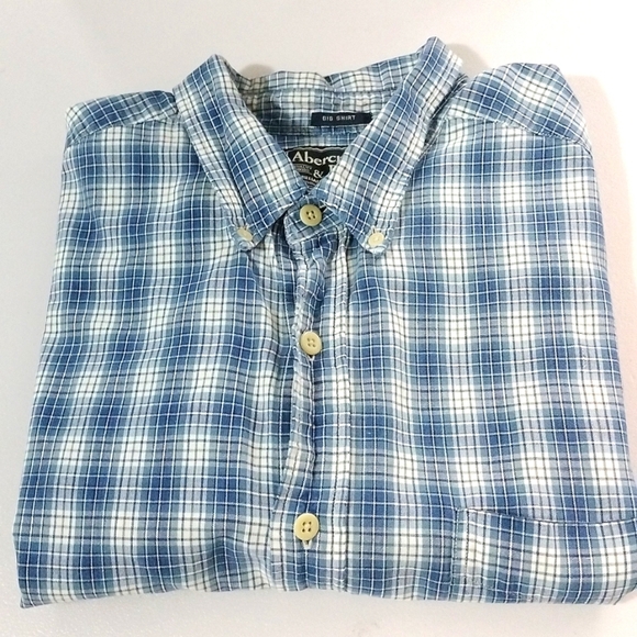 Abercrombie & Fitch Navy and White Checkered Shirt, 100% Cotton Size XL - Picture 8 of 8